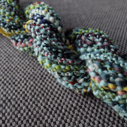 (67) 手紡ぎ糸 Textured Cable Yarns 青磁色ベース（Ｂ） 6枚目の画像
