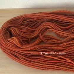 手紡ぎ糸●ナバホ撚り オレンジ系 4枚目の画像