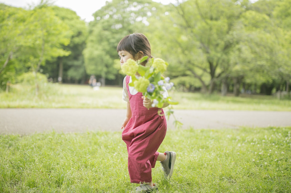 【オーダー受付】tam Vバックサロペット ベリー 100サイズ 5枚目の画像