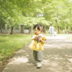 【受注生産】 tam ワイドシルエットブラウス 織ドットマスタード 6枚目の画像