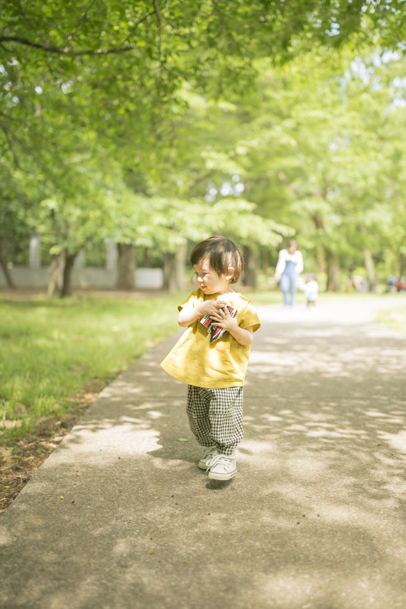 【受注生産】 tam ワイドシルエットブラウス 織ドットマスタード 6枚目の画像