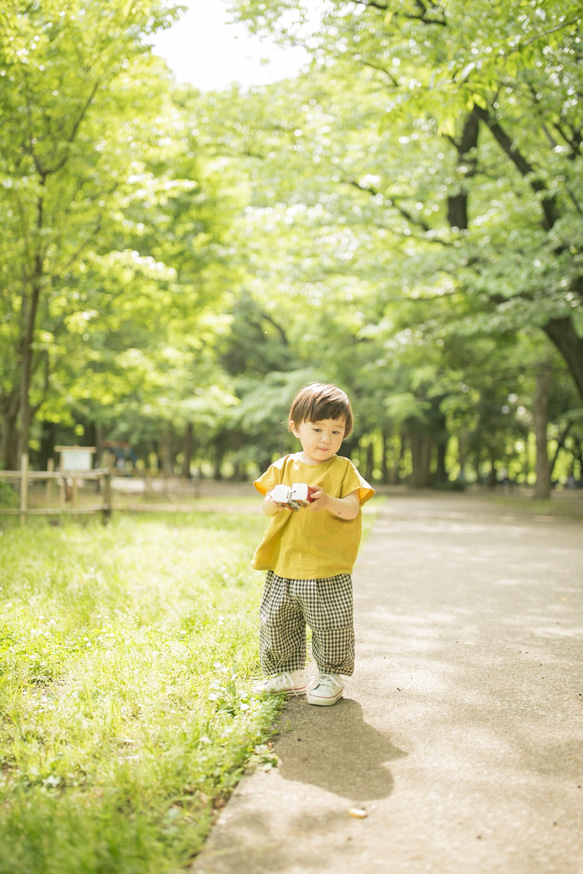 【受注生産】 tam ワイドシルエットブラウス 織ドットマスタード 7枚目の画像