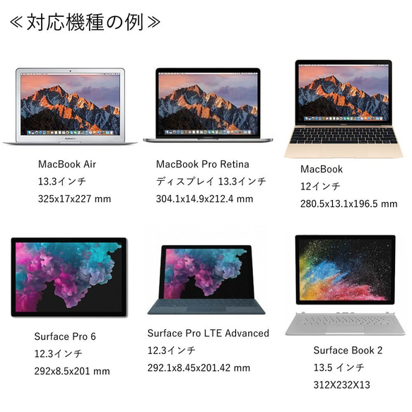 ノートPC ケース（Mac 12-13.3,Surface12.3-13,5）ブラックコインドット10004-001　　 7枚目の画像