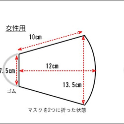 ★ 可水洗多次 ★ 帶過濾袋♪ 3D 面罩（女士）/ 白色圓點亞麻布 第4張的照片