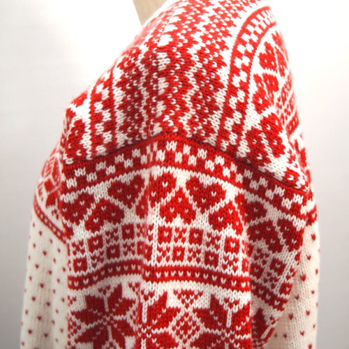 現品30％OFF 3L～ ノルディック柄 セーター 雪柄 フェアアイル 北欧