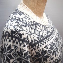 現品30％OFF ML～ ノルディック柄 ラグラン セーター 雪柄 フェア