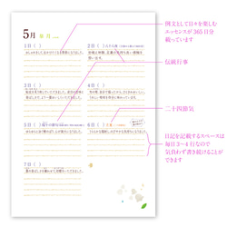 2022年福袋「季節の薫り」ミニ卓上カレンダー & 感謝の歳時記(日記帳)の2点セット 6枚目の画像