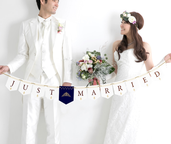 Luxe】ウェディング ガーランド JUST MARRIED & 2種類追加可能