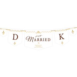 【Luxe】ウェディング ガーランド JUST MARRIED & イニシャル ★シンプルテイスト★【受注制作】 2枚目の画像