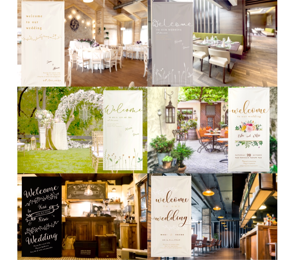 【Cafe】ウェディング タペストリー 〜2サイズ〜 ★ナチュラルテイスト★ 【セミオーダー】 4,851円