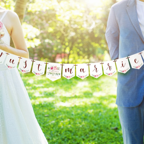 Cafe2】ウェディング ガーランド ☆JUST MARRIED & THANK YOU☆(2way 