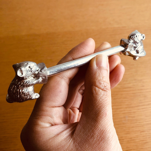 カトラリーレスト・箸置き「ねずみとチーズ」錫製 箸・箸置き 工房