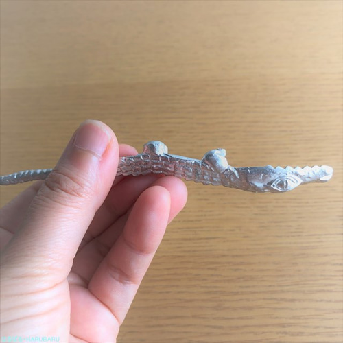 ワニの先割れスプーン 箸置きにも 錫製 カトラリー 工房HARUBARU