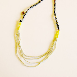 beaded necklace　黒×シルバー 2枚目の画像