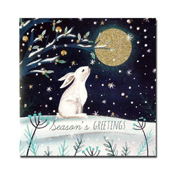クリスマスカード　「スパークル」　36bis 　月とウサギ  xm-1109 2枚目の画像