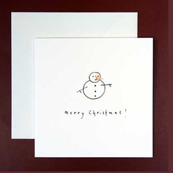 ペンシルの鉛筆の削りカスつきクリスマスカード　08  雪だるま　pen-04 1枚目の画像