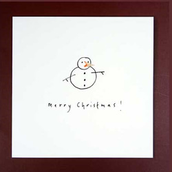 ペンシルの鉛筆の削りカスつきクリスマスカード　08  雪だるま　pen-04 2枚目の画像