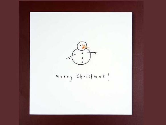 ペンシルの鉛筆の削りカスつきクリスマスカード　08  雪だるま　pen-04 2枚目の画像