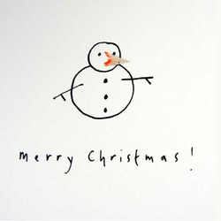 ペンシルの鉛筆の削りカスつきクリスマスカード　08  雪だるま　pen-04 3枚目の画像