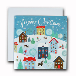 クリスマスカード　「スパークル」　61 　雪景色  xm-1149 1枚目の画像