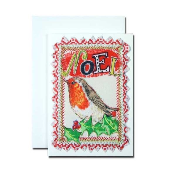 クリスマスカード　by アーティスト　「ジュディー」　02 小鳥と柊　jud-02 1枚目の画像