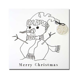 クリスマスカード　by アーティスト　「マドレーヌ」　04 雪だるま  mad-04 2枚目の画像