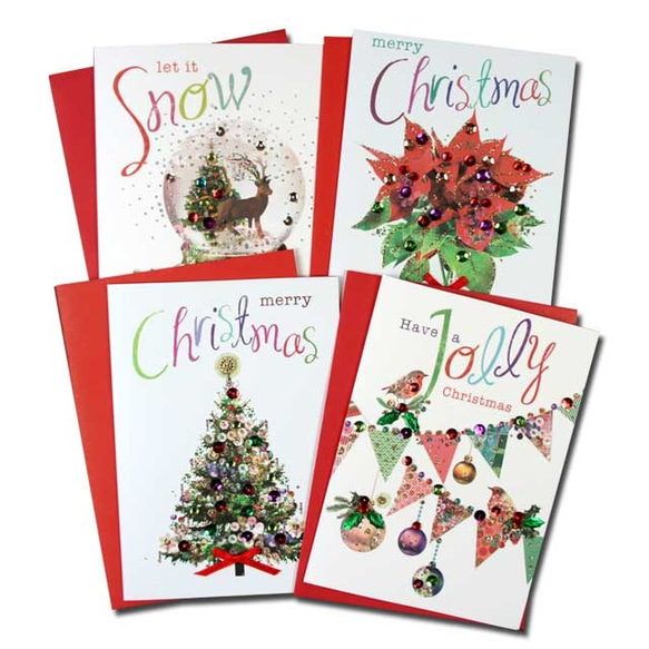 クリスマスカード 「スパンコール ノエル」 23 四点セット J 16xmas-11