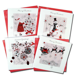 クリスマスカード　「霜の感触」　10   四点セット　D  16xmas-75 1枚目の画像