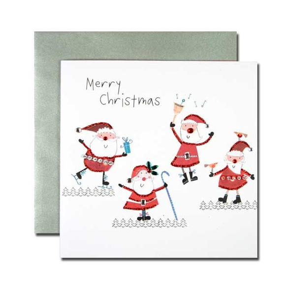クリスマスカード　「テーマ別」　33  サンタ4点セット 　A　16xmas-115 3枚目の画像