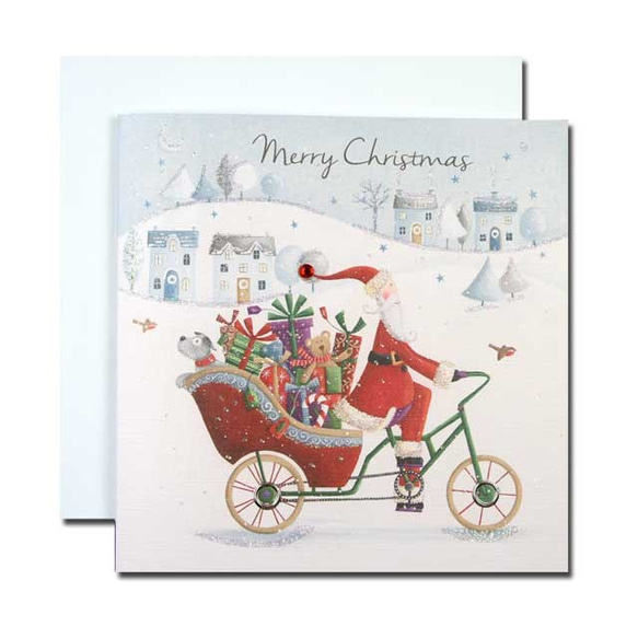 クリスマスカード　「テーマ別」　33  サンタ4点セット 　A　16xmas-115 4枚目の画像