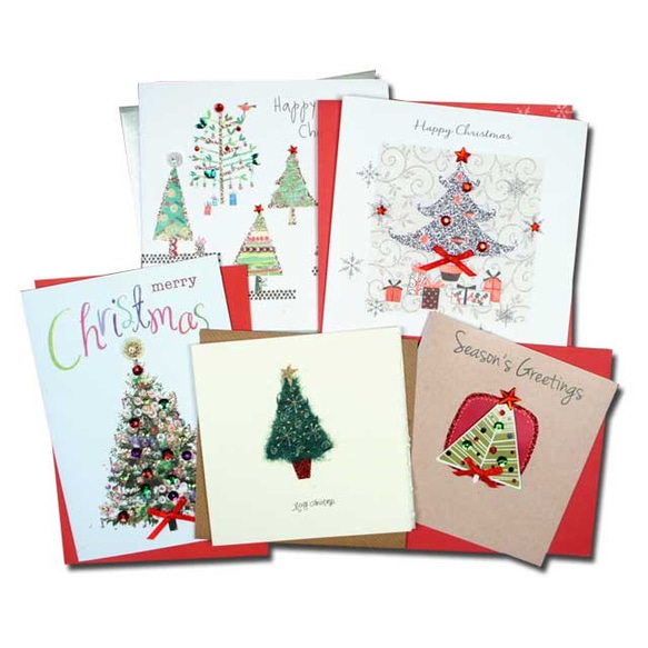 クリスマスカード 「テーマ別」 59 クリスマスツリー5点セット H