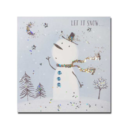 クリスマスカード　　「Xmas スパークル　ダスト」　04   雪だるま  xma-04 2枚目の画像