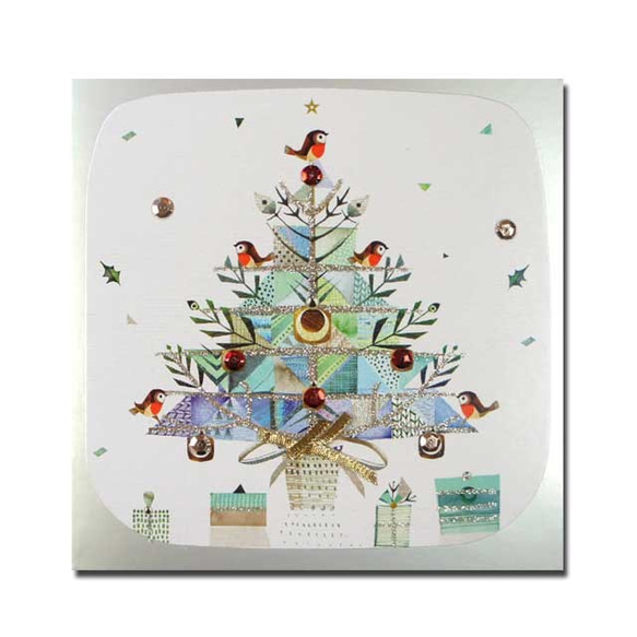 クリスマスカード　「スパークル」　21 　幾何学的なツリー  xma-18 2枚目の画像