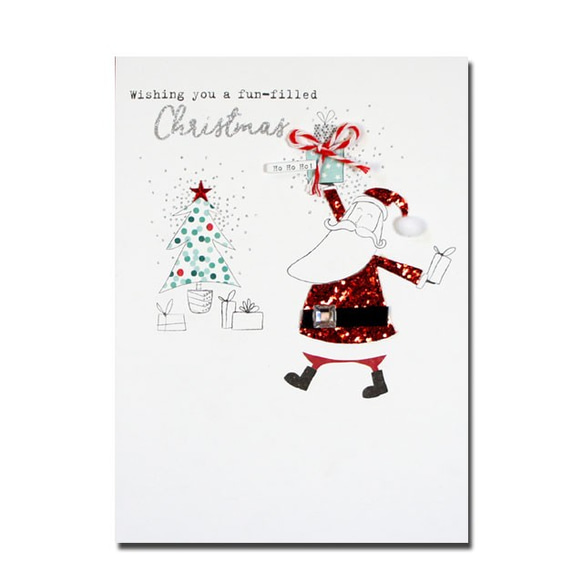 クリスマスカード　「イレジステイーブル」　01 サンタとツリー  xm-01 2枚目の画像
