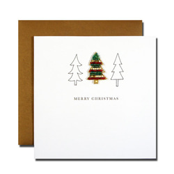 クリスマスカード　「ビーズ付」 30　四点セット P  xm-70 4枚目の画像