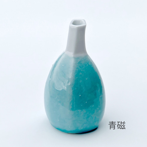 ミニ花瓶 面取り型 白／青磁／ドット（赤・青・黄） 一輪挿し・花瓶