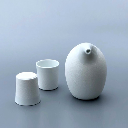 手作り陶器 酒器 白 White Tone 酒器セット おちょこ・ぐい呑み・徳利 陶磁工房兼石