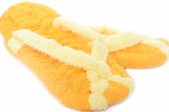 布ぞうり・タオルぞうり～薄オレンジ・薄黄色 Lサイズ その他