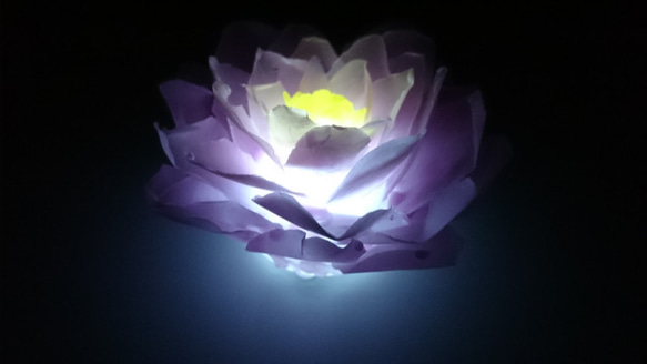 LED-蓮candle　パープル　（受注後制作品です） 4枚目の画像