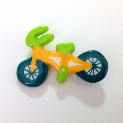 穆克我，自行車胸針/黃×綠 第1張的照片