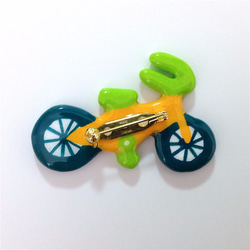 穆克我，自行車胸針/黃×綠 第3張的照片