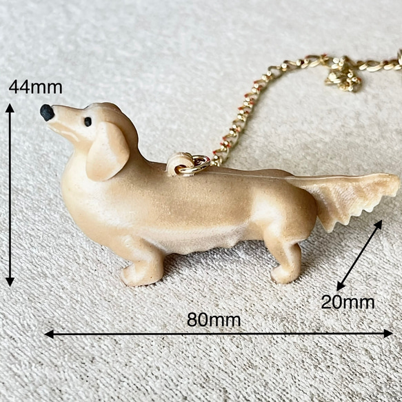 ダックスフンド リアル3Dフィギュア チャーム 3枚目の画像