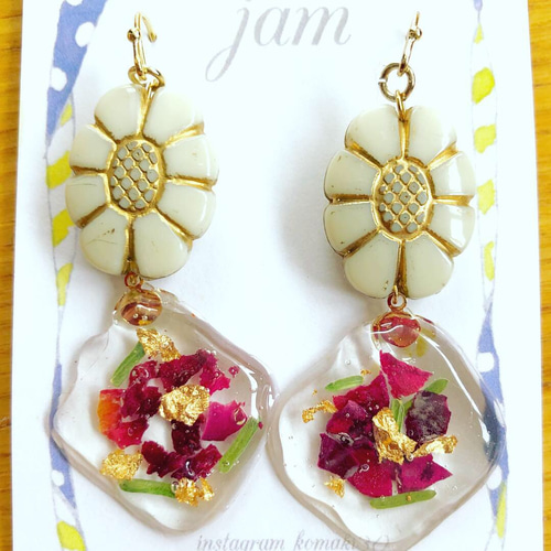 flower puddle ピアス（フック・チェーン） jam 通販 6946415｜Creema