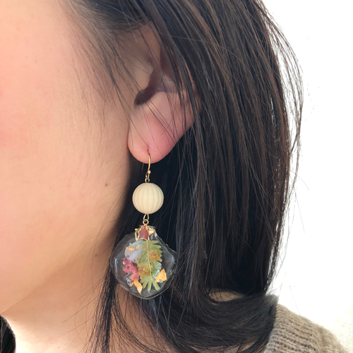 flower puddle ピアス（フック・チェーン） jam 通販 6946415｜Creema