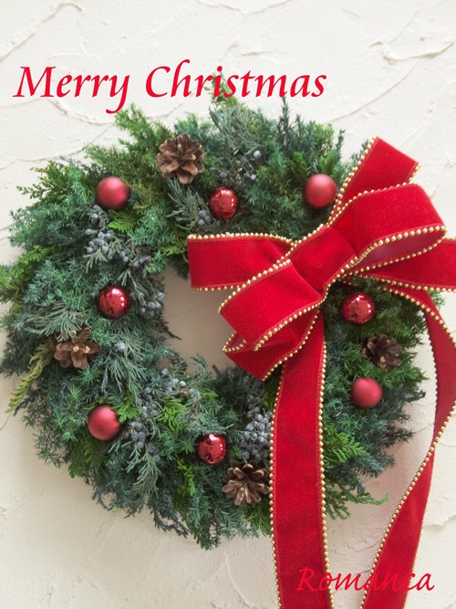 ［Creema限定］プリザーブドフラワー☆クリスマスリース～赤いりぼん～☆