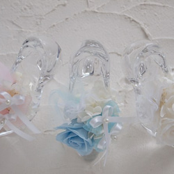 リングピロー☆プリンセスのようなガラスの靴☆ベビーブルー 4枚目の画像