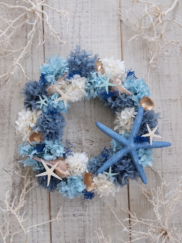 プリザーブドフラワー☆夏色リース☆ リース Romanca 通販 5826282  