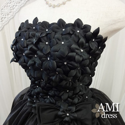 ウェディングドレス 結婚式　演奏会ロングドレス カラードレス ブラック 黒  小花 結婚式 発表会　2288 4枚目の画像