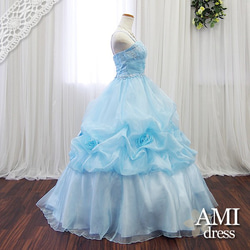 【売り切れました】カラードレス　水色　7号9号　プリンセスラインドレス　花嫁　結婚式　二次会　2142 3枚目の画像