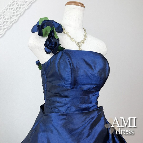 値下げ【7〜11号】ネイビー系フリルドレス 値下げ【7〜11号】ネイビー系